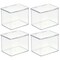 mDesign Plastic Kitchen Pantry Food Storage Bin Box, Lid - 4 Pack - Clear